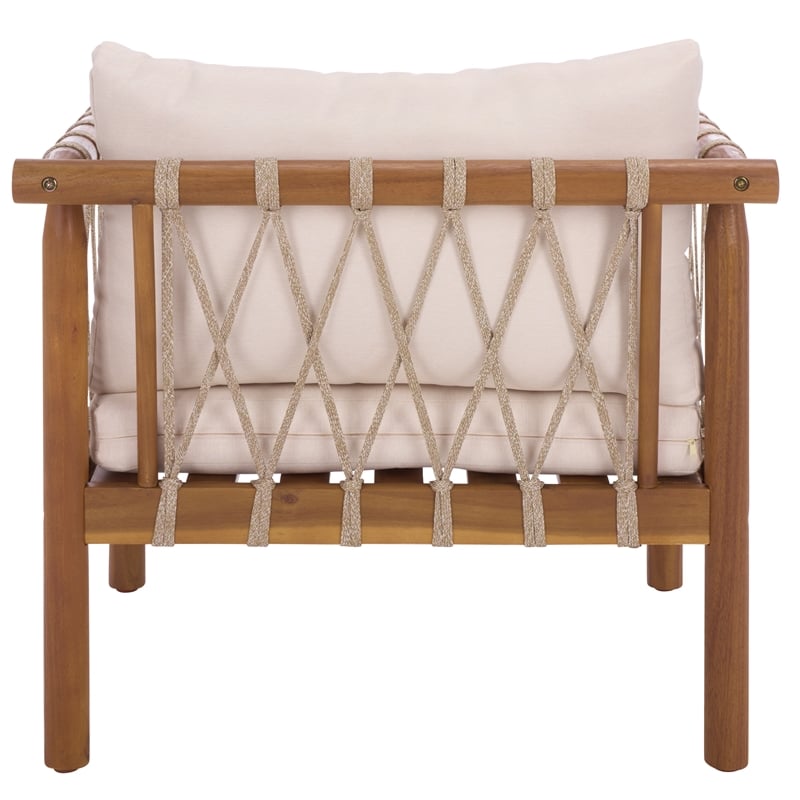 Safavieh Sabrina Wood Chair Set of 2 in Teak / Brown / Cream