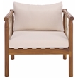 Safavieh Sabrina Wood Chair Set of 2 in Teak / Brown / Cream
