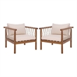 Safavieh Sabrina Wood Chair Set of 2 in Teak / Brown / Cream