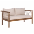 Safavieh Sabrina Wood  Bench + Table in Teak / Brown / Cream