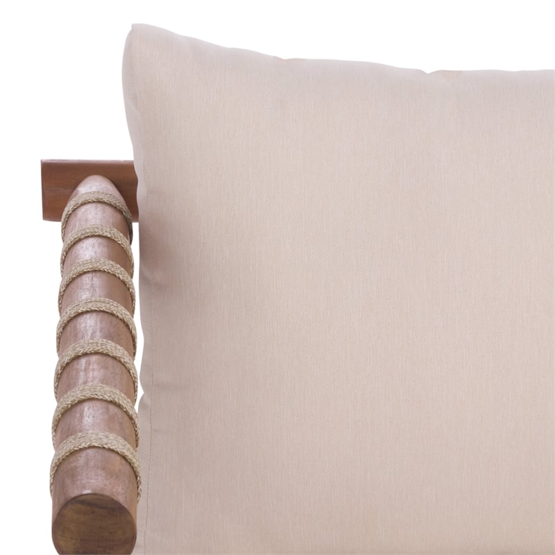 Safavieh Sabrina Wood  Bench + Table in Teak / Brown / Cream