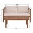 Safavieh Sabrina Wood  Bench + Table in Teak / Brown / Cream