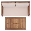 Safavieh Alta Wood Bench + Table in Teak / Brown / Cream