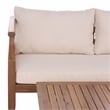 Safavieh Alta Wood Bench + Table in Teak / Brown / Cream