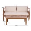 Safavieh Alta Wood Bench + Table in Teak / Brown / Cream