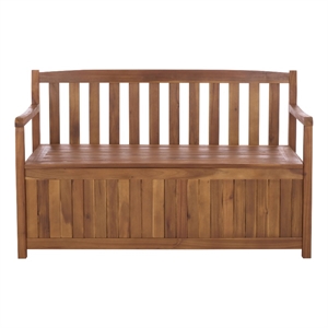 Safavieh Kelter Wood Bench Box in Teak