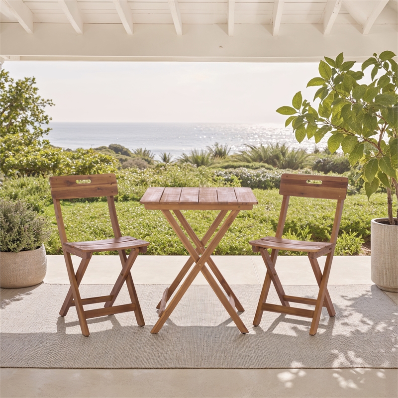 Safavieh Austin Wood Bistro Set in Teak