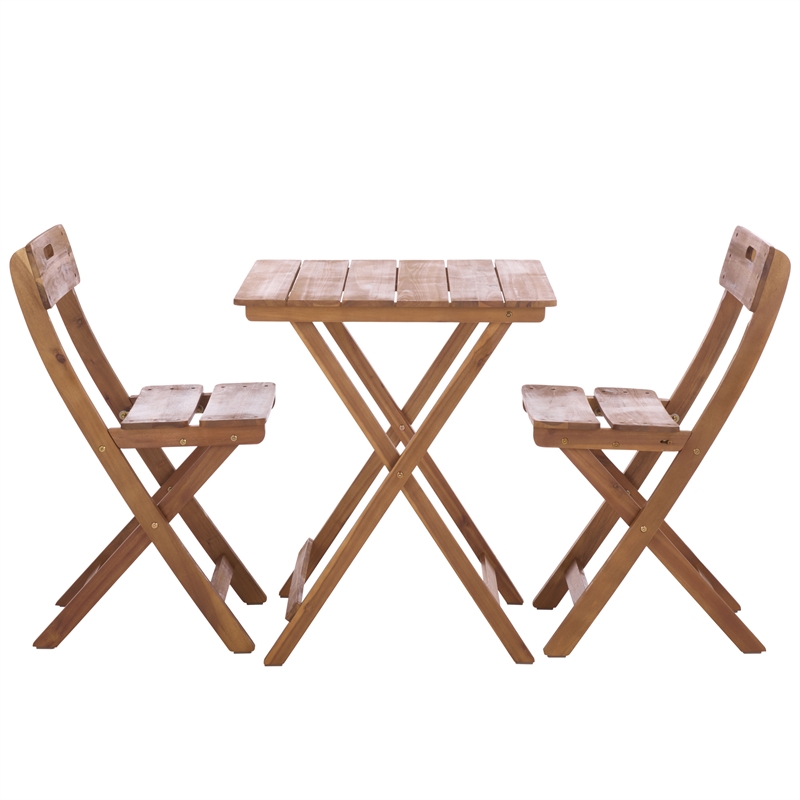 Safavieh Austin Wood Bistro Set in Teak
