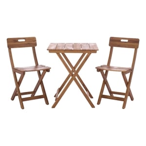 Safavieh Austin Wood Bistro Set in Teak