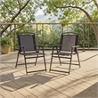 Safavieh Alvin Metal and Rattan Folding Chair Set of 2 in Black / Black