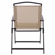 Safavieh Alvin Metal and Rattan Folding Chair Set of 2 in Black / Cream