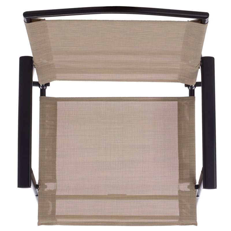 Safavieh Alvin Metal and Rattan Folding Chair Set of 2 in Black / Cream