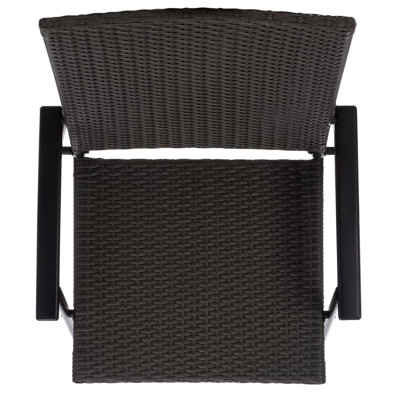 Safavieh Simon Metal Folding Chair Set of 2  in Black / Gray