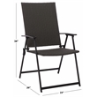 Safavieh Simon Metal Folding Chair Set of 2  in Black / Gray