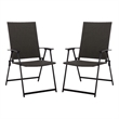 Safavieh Simon Metal Folding Chair Set of 2  in Black / Gray