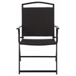Safavieh Dory Metal and Rattan Folding Chair Set of 2  in Black / Black