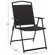 Safavieh Dory Metal and Rattan Folding Chair Set of 2  in Black / Black