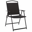 Safavieh Dory Metal and Rattan Folding Chair Set of 2  in Black / Black