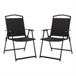 Safavieh Dory Metal and Rattan Folding Chair Set of 2  in Black / Black