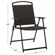 Safavieh Dory Metal and Rattan Folding Chair Set of 2 in Black / Gray