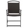 Safavieh Dory Metal and Rattan Folding Chair Set of 2 in Black / Gray
