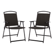 Safavieh Dory Metal and Rattan Folding Chair Set of 2 in Black / Gray
