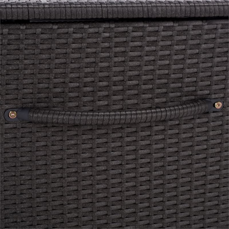 Safavieh Kent Metal and Rattan Cushion Box in Black