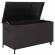 Safavieh Kent Metal and Rattan Cushion Box in Black