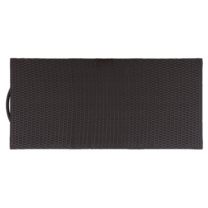 Safavieh Kent Metal and Rattan Cushion Box in Black