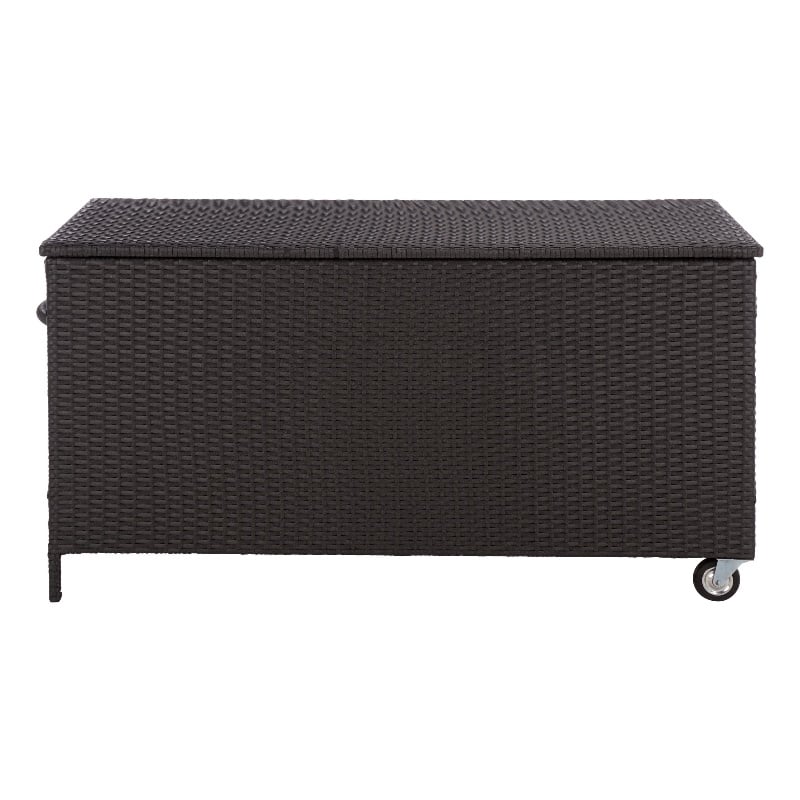 Safavieh Kent Metal and Rattan Cushion Box in Black