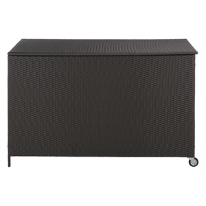Safavieh Kent Large Metal and Rattan Cushion Box in Black