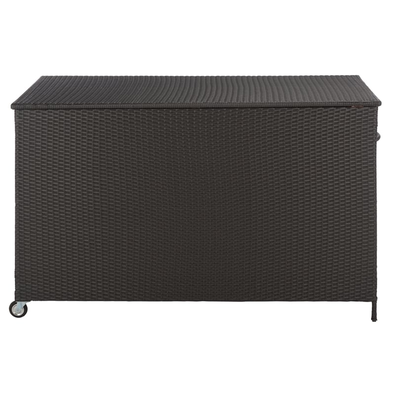 Safavieh Kent Large Metal and Rattan Cushion Box in Black