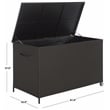 Safavieh Kent Large Metal and Rattan Cushion Box in Black