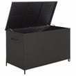 Safavieh Kent Large Metal and Rattan Cushion Box in Black