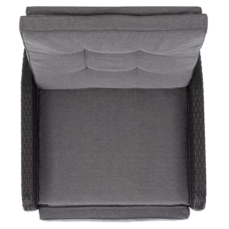 Safavieh Millman Metal and Rattan Recliner Chair in Black / Gray