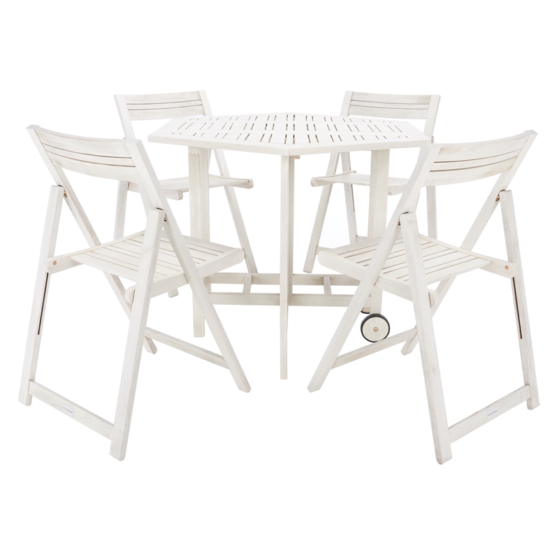 Safavieh Kerman Wood and Metal Table / Chair Set in White