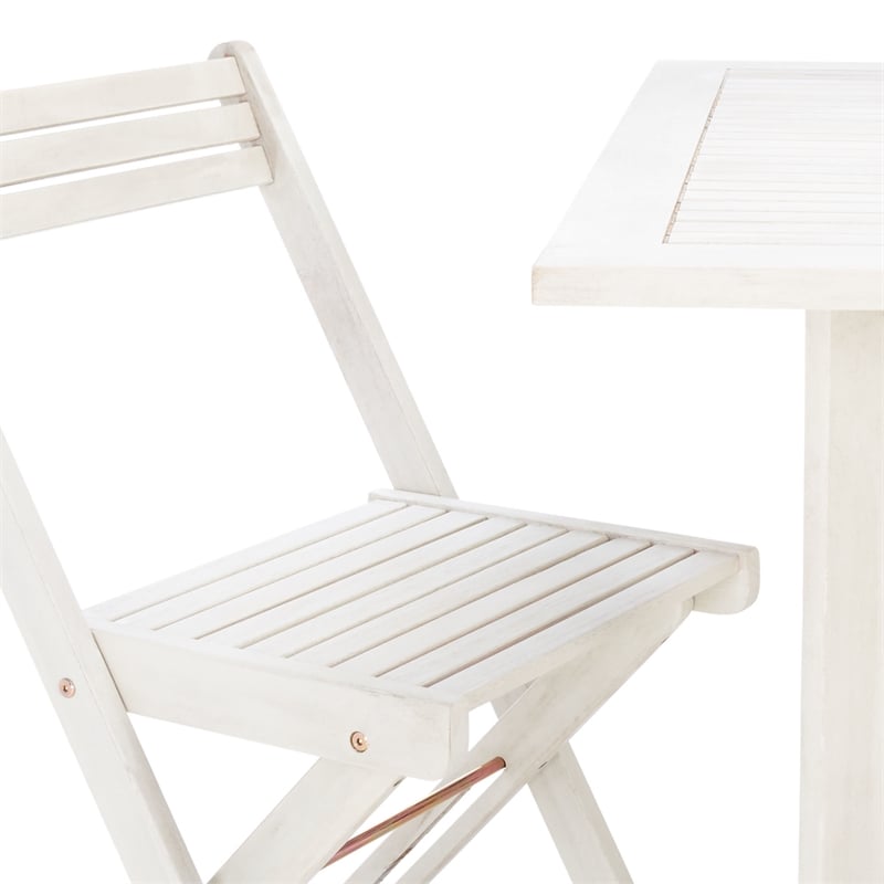 Safavieh Arvin Wood and Metal Table / Chair Set in White