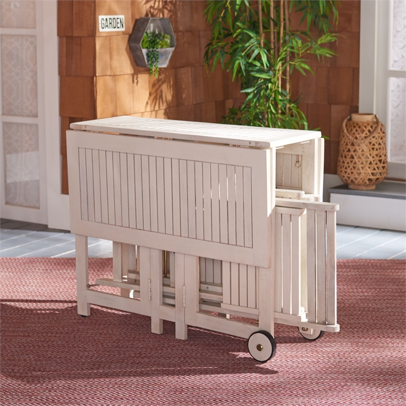 Safavieh Arvin Wood and Metal Table / Chair Set in White
