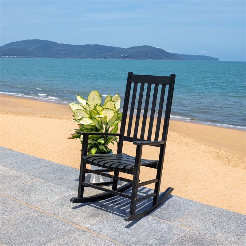 Safavieh Shasta Wood Rocking Chair in Black