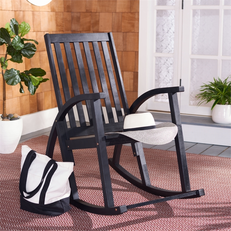 Safavieh Clayton Wood Rocking Chair in Black