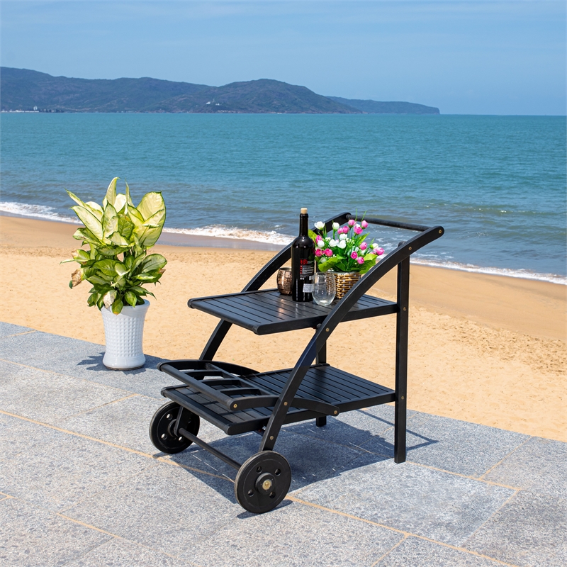 Safavieh Lodi Wood Tea Cart in Black