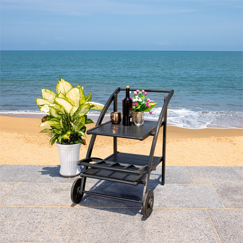 Safavieh Lodi Wood Tea Cart in Black