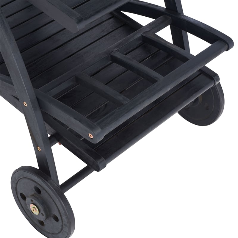 Safavieh Lodi Wood Tea Cart in Black