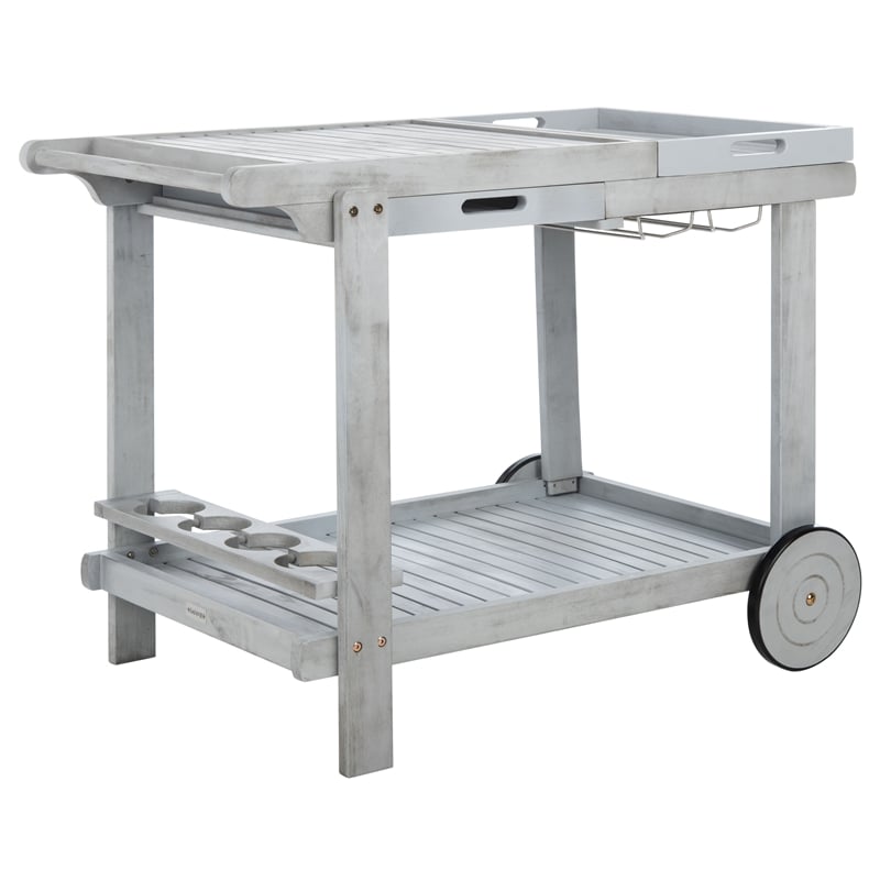 Safavieh Orland Wood Tea Trolly in Gray