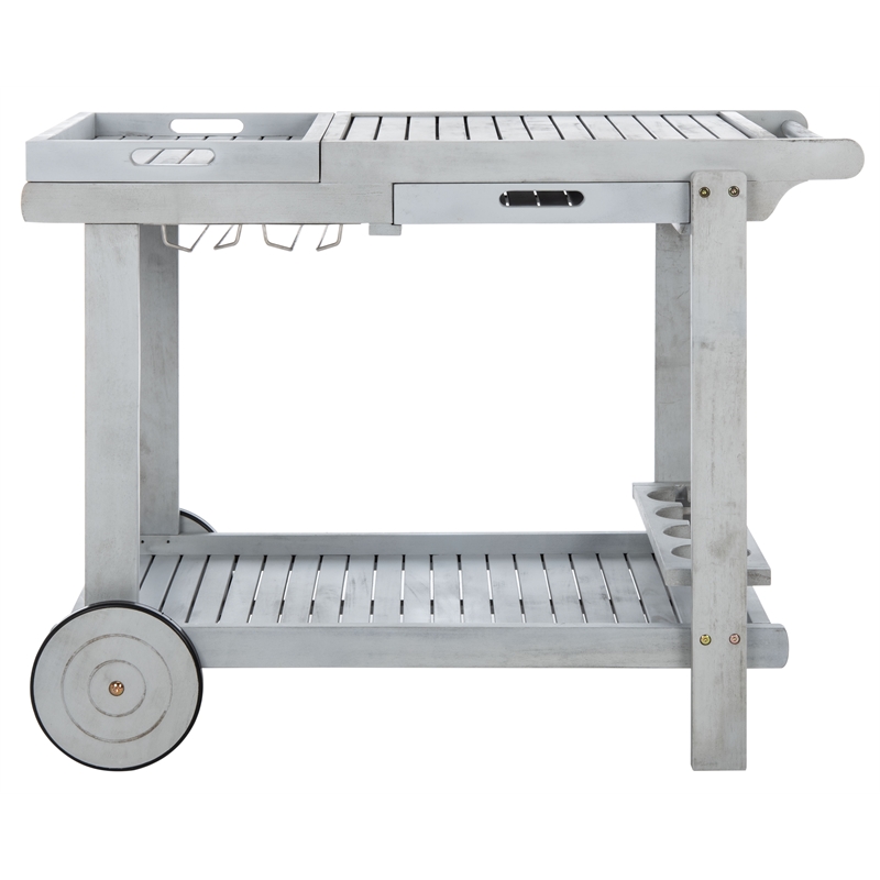 Safavieh Orland Wood Tea Trolly in Gray