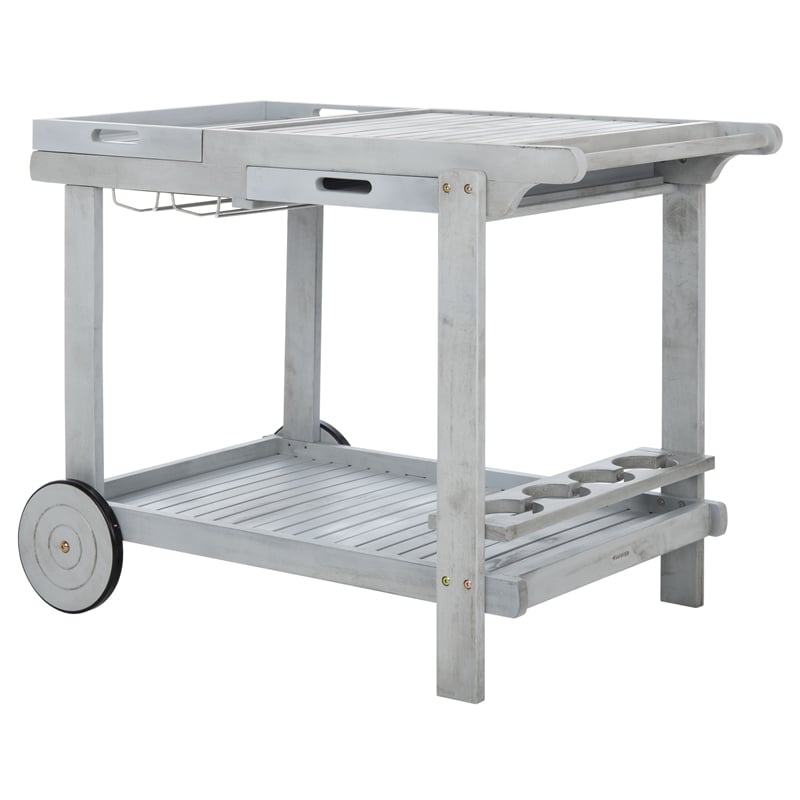 Safavieh Orland Wood Tea Trolly in Gray