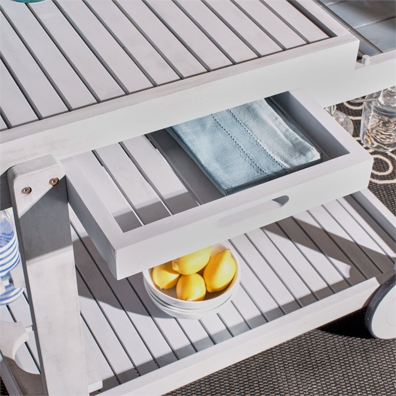 Safavieh Orland Wood Tea Trolly in Gray