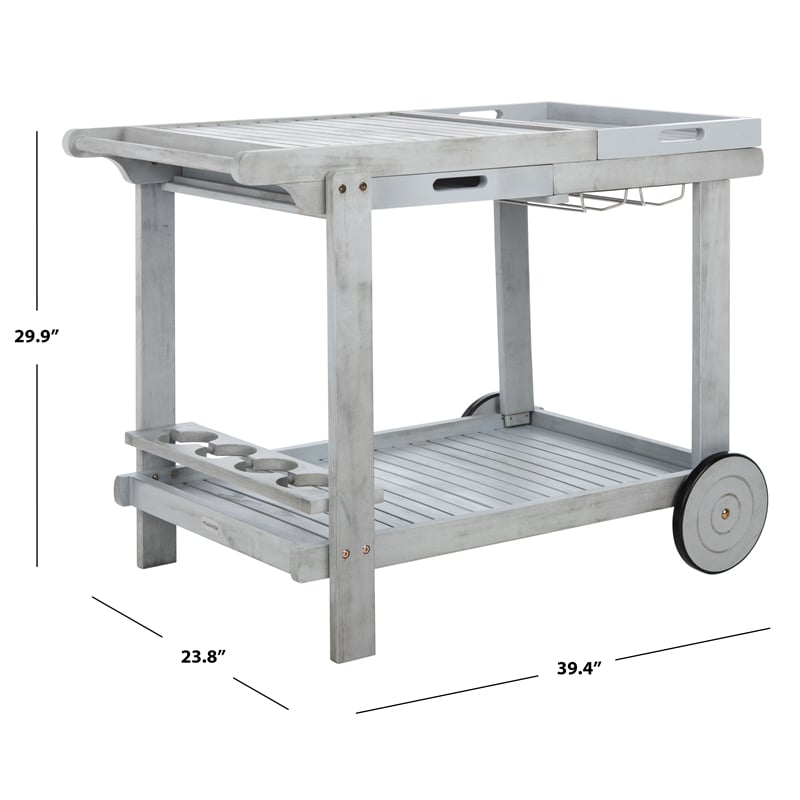 Safavieh Orland Wood Tea Trolly in Gray