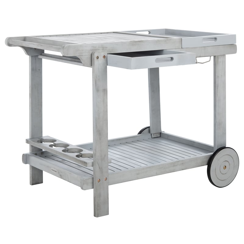 Safavieh Orland Wood Tea Trolly in Gray
