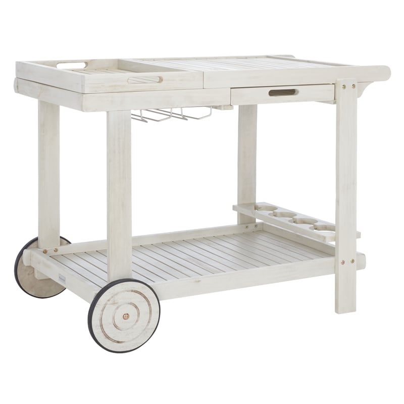 Safavieh Orland Wood Tea Trolly in White